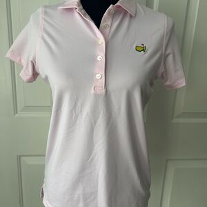 Masters Peter Millar Light Pink Striped Polo Shirt Small